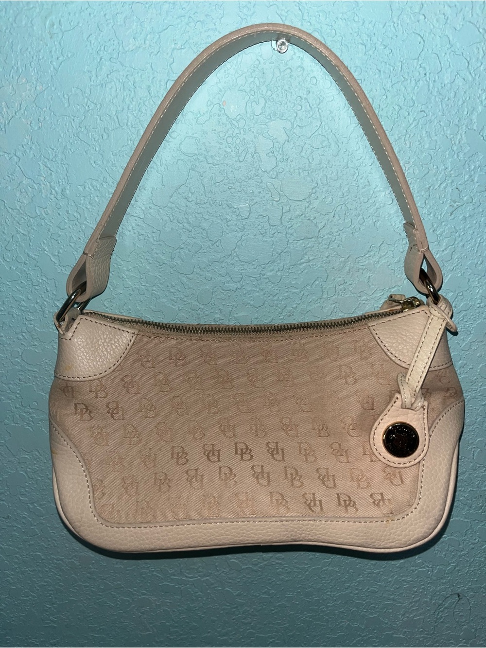 Dooney & Bourke Beige/Tan Monogram Shoulder Bag
